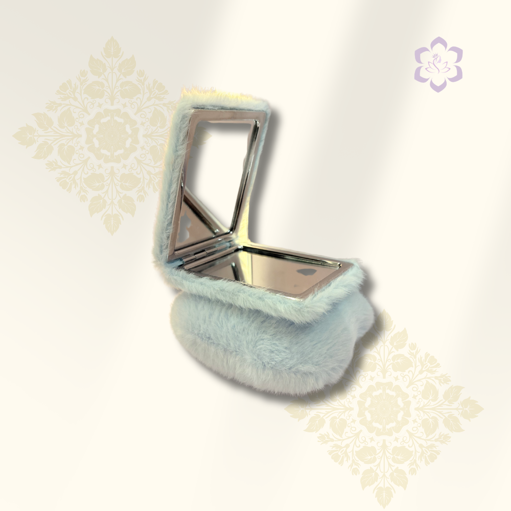 cute fluffy compact mirror