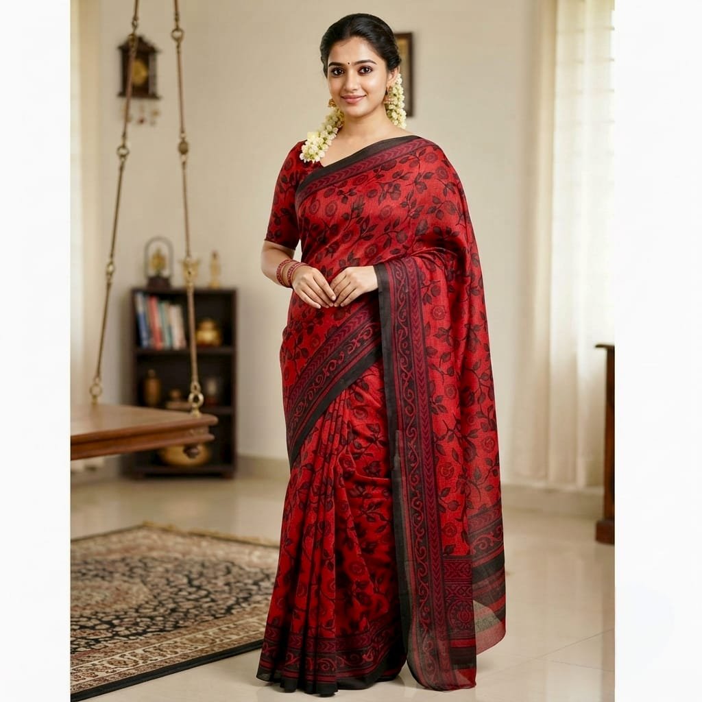 Moda Rapido Floral Print Bollywood Saree